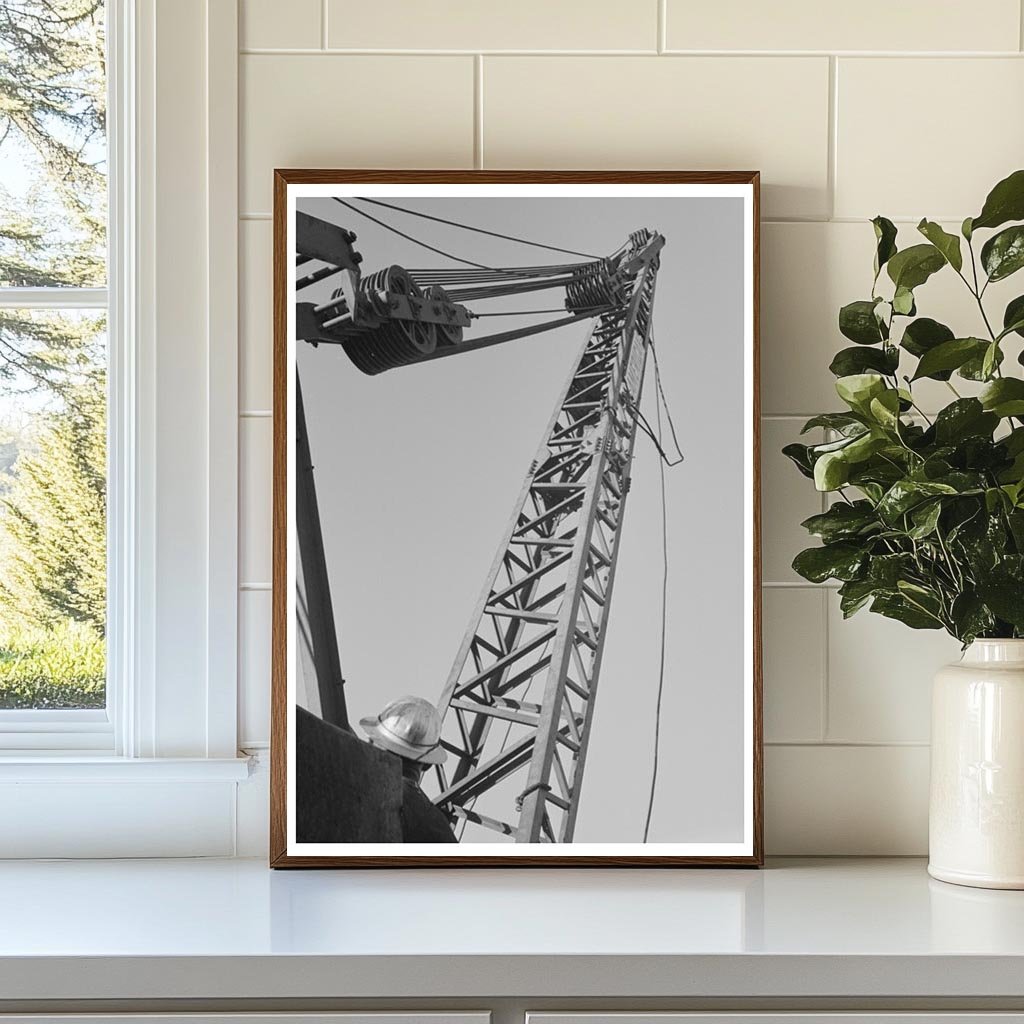 Shasta Dam Crane Repairing Buckets December 1941