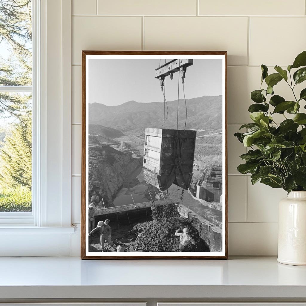 Shasta Dam Workers Pouring Concrete December 1941