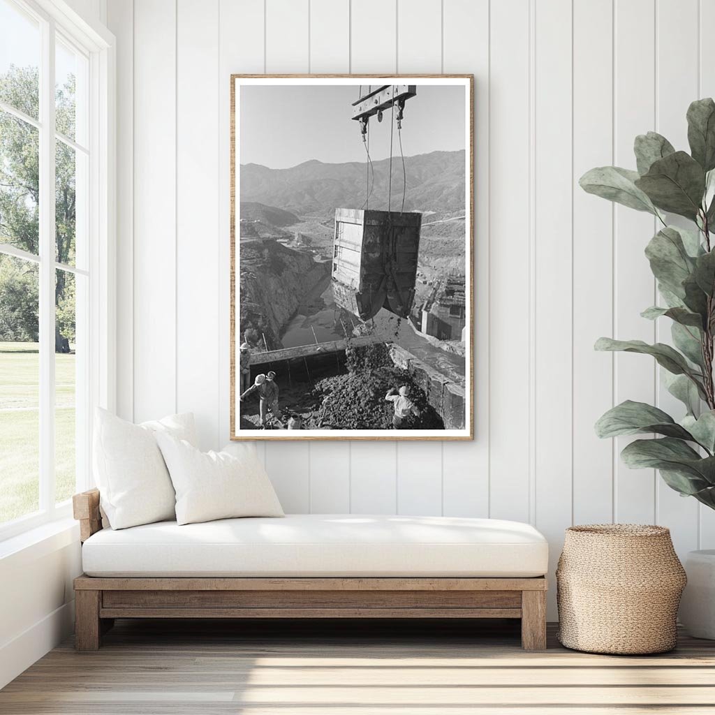 Shasta Dam Workers Pouring Concrete December 1941