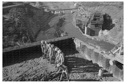 Shasta Dam Construction Workmen with Concrete Vibrators 1941