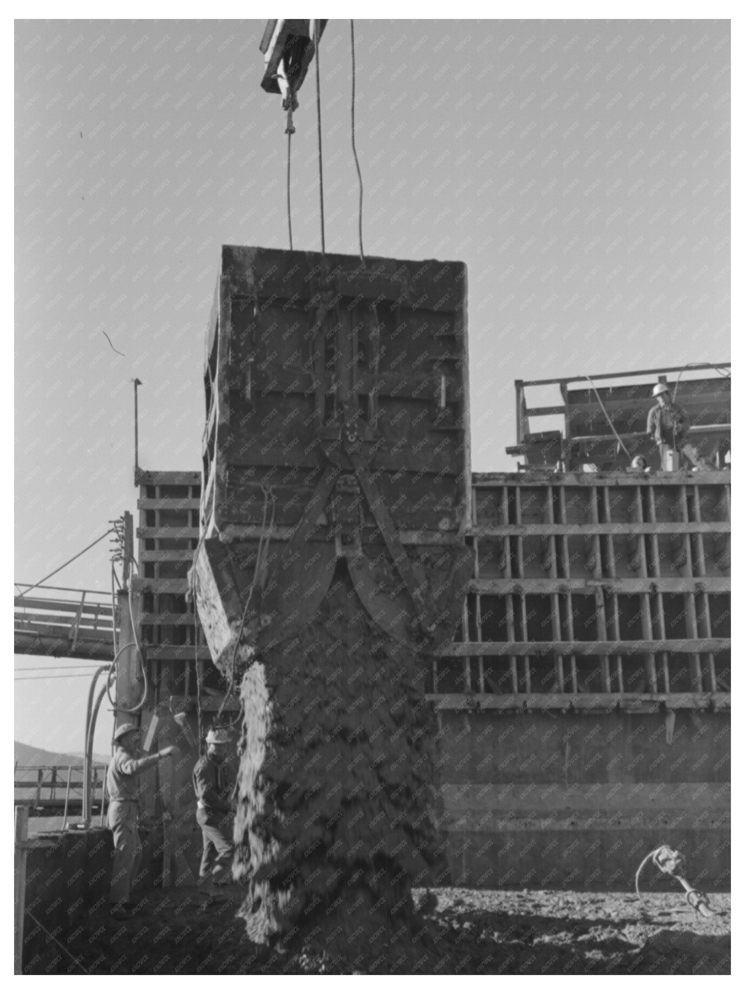 Shasta Dam Construction Concrete Dumping December 1941