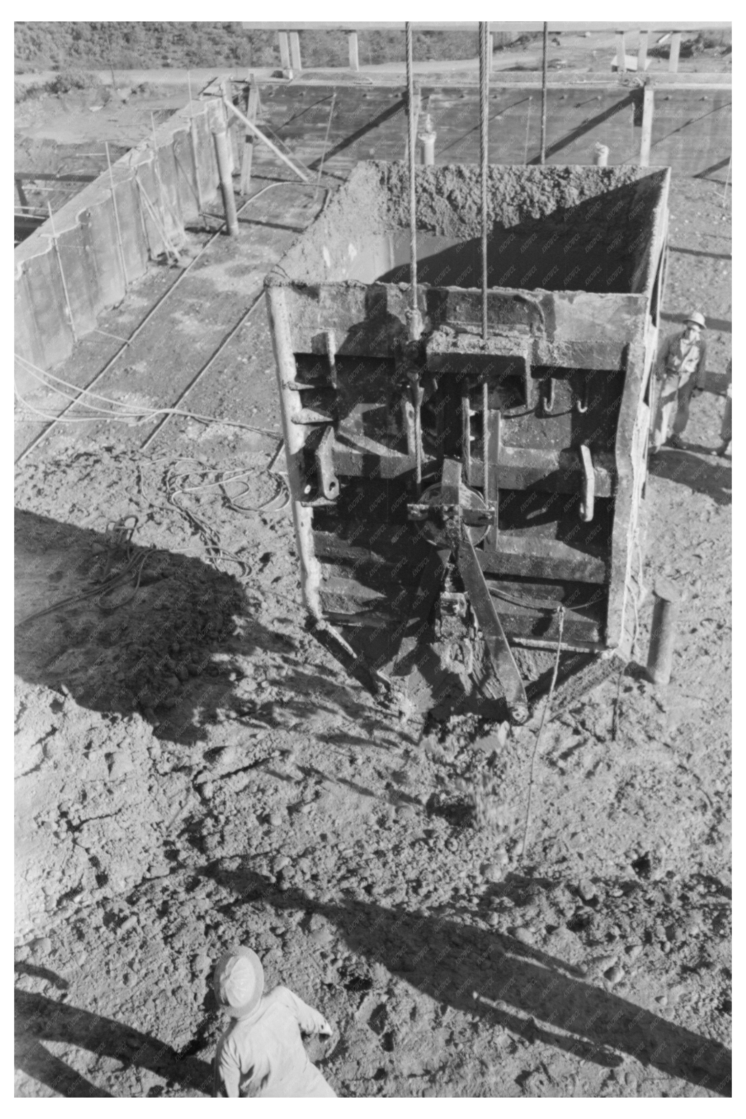 Concrete Pouring at Shasta Dam California December 1941