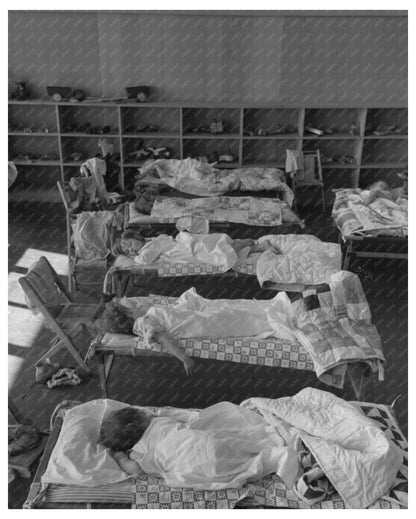 1942 Vintage Nursery School Nap Time in Woodville California