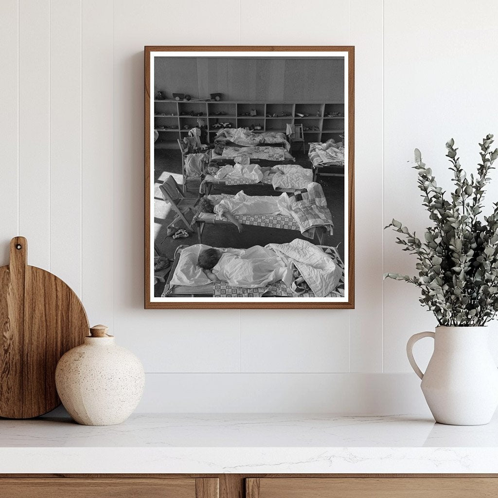 1942 Vintage Nursery School Nap Time in Woodville California