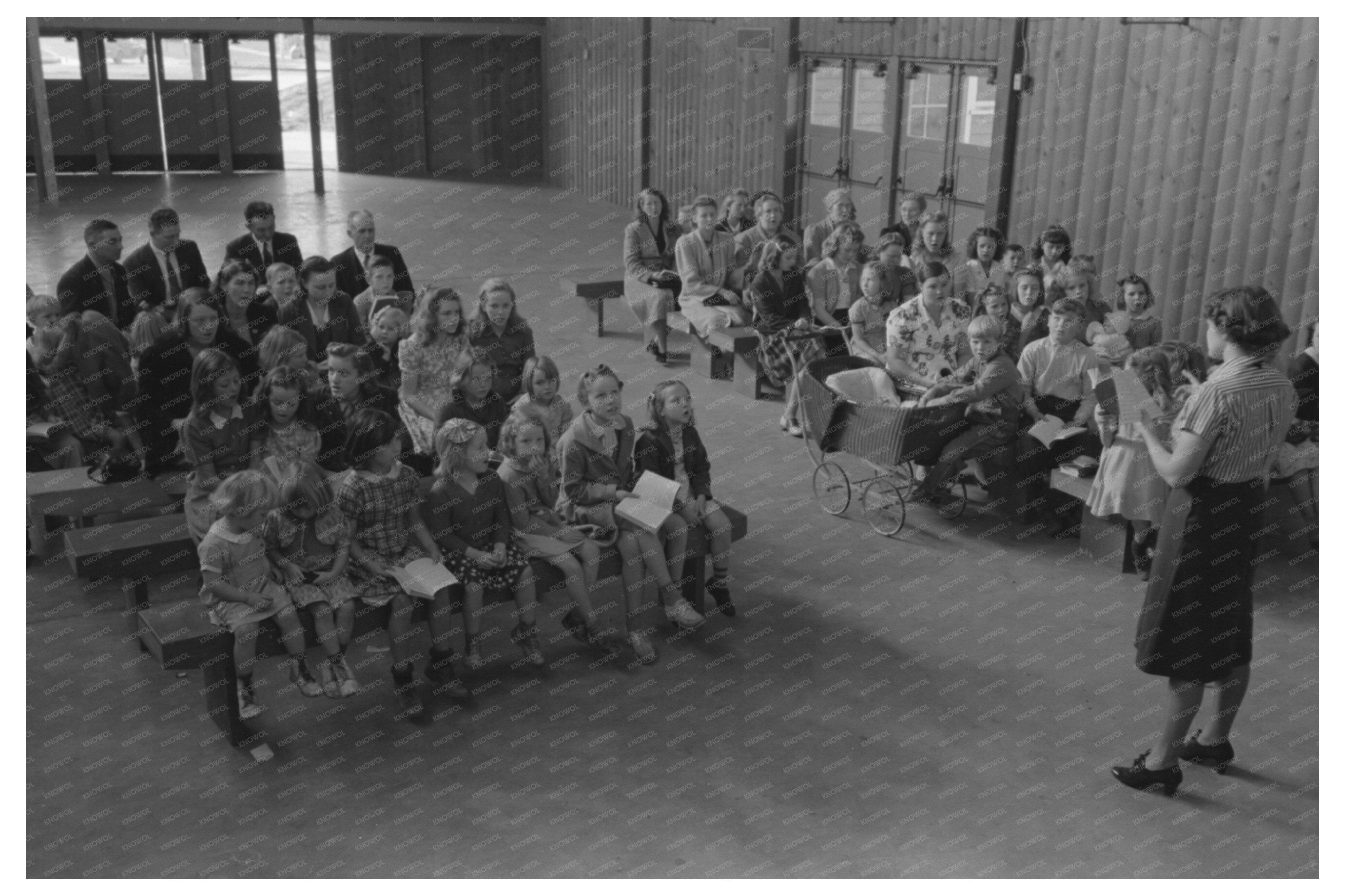 Vintage Sunday School Gathering for Farm Workers 1942