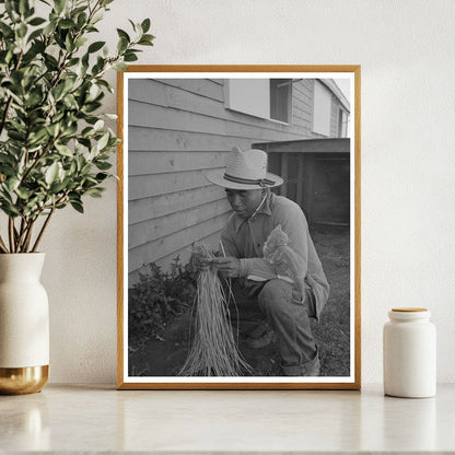 Vintage 1942 Agricultural Worker Bunching Carrots Arizona