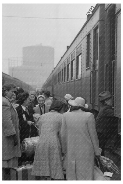 Japanese-Americans Boarding Train April 1942 Los Angeles