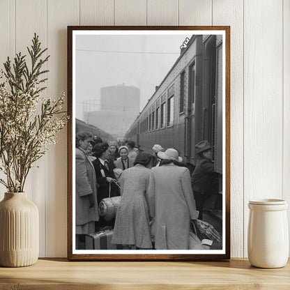 Japanese-Americans Boarding Train April 1942 Los Angeles