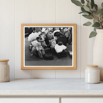 Japanese-Americans Await Train to Owens Valley April 1942