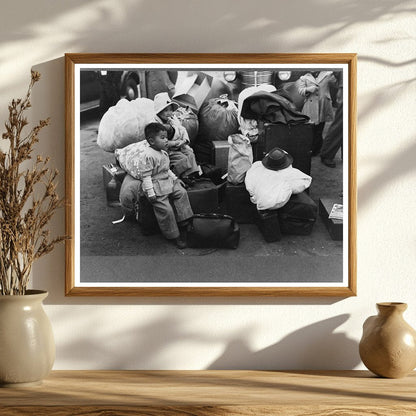 Japanese-Americans Await Train to Owens Valley April 1942
