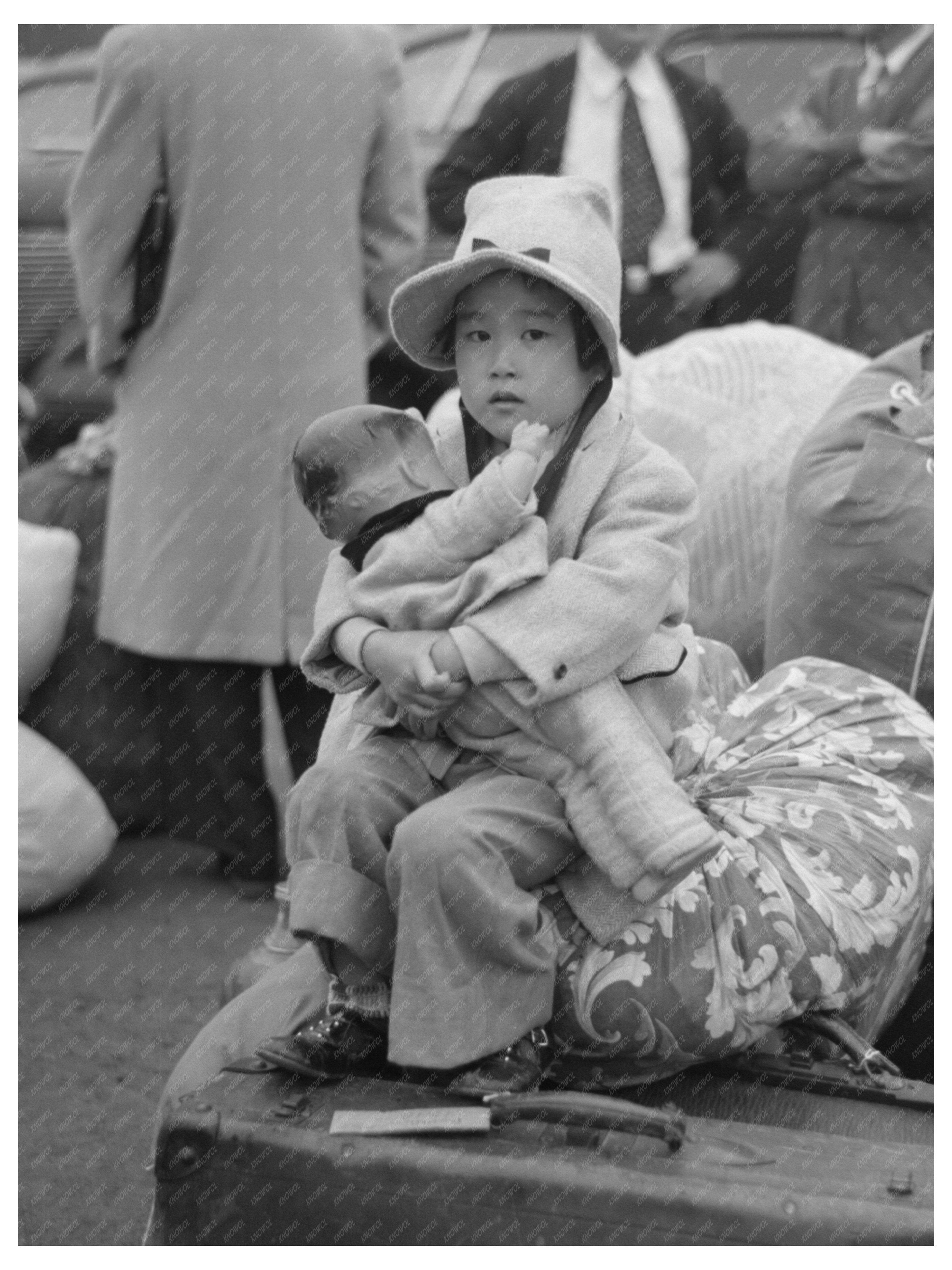 Japanese-American Children at LA Train Station April 1942