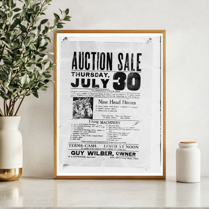 Charlson South Dakota Auction Sale Poster July 1937