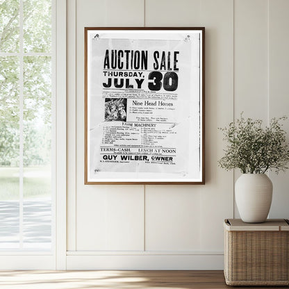 Charlson South Dakota Auction Sale Poster July 1937