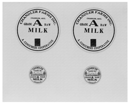 1940 Vintage Chandler Arizona Dairy Farming Milk Caps Image