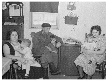 L.H. Nissen Family in Iowa Shack December 1936