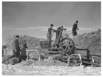 Farmers Baling Straw in Clay County Iowa December 1936