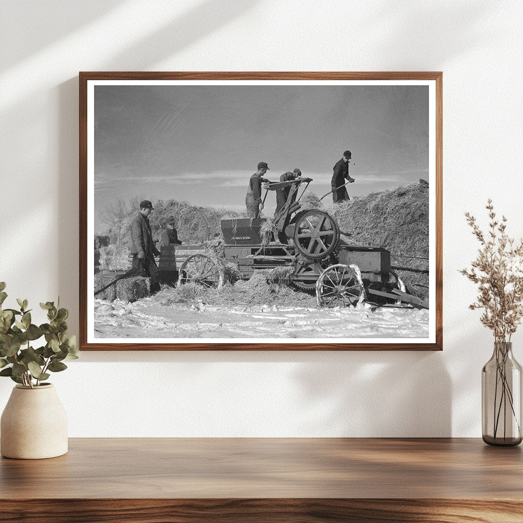 Farmers Baling Straw in Clay County Iowa December 1936