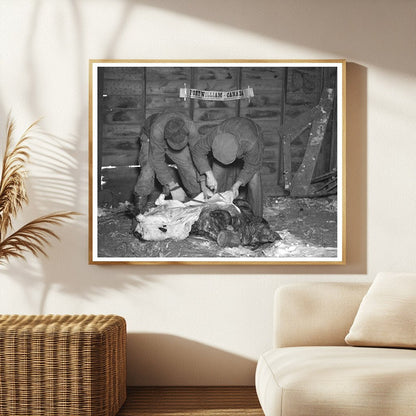 Hog Skinning on Harry Madsen Farm Dickens Iowa December 1936