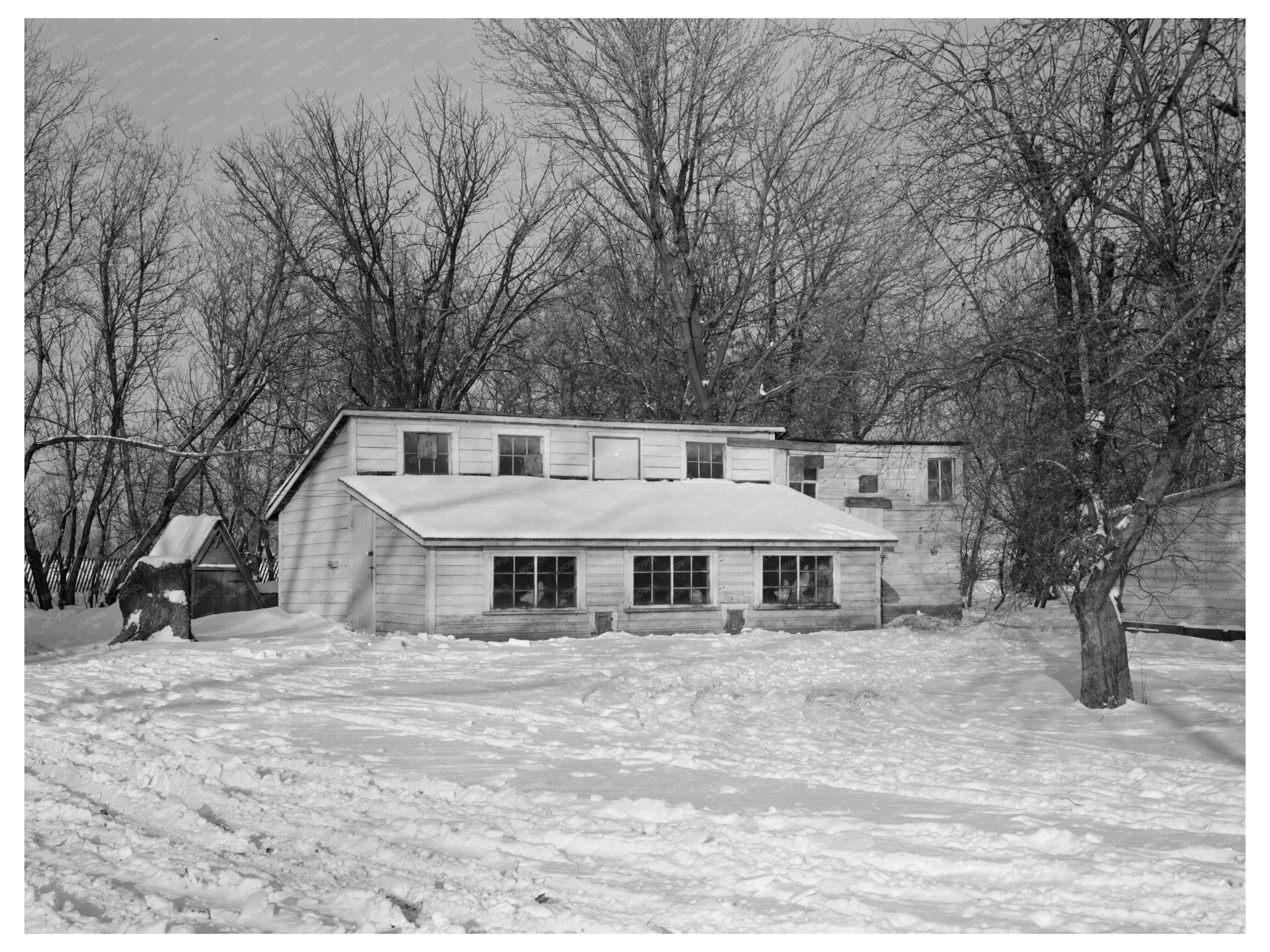 Chicken House on Levi Mills Farm Spencer Iowa December 1936