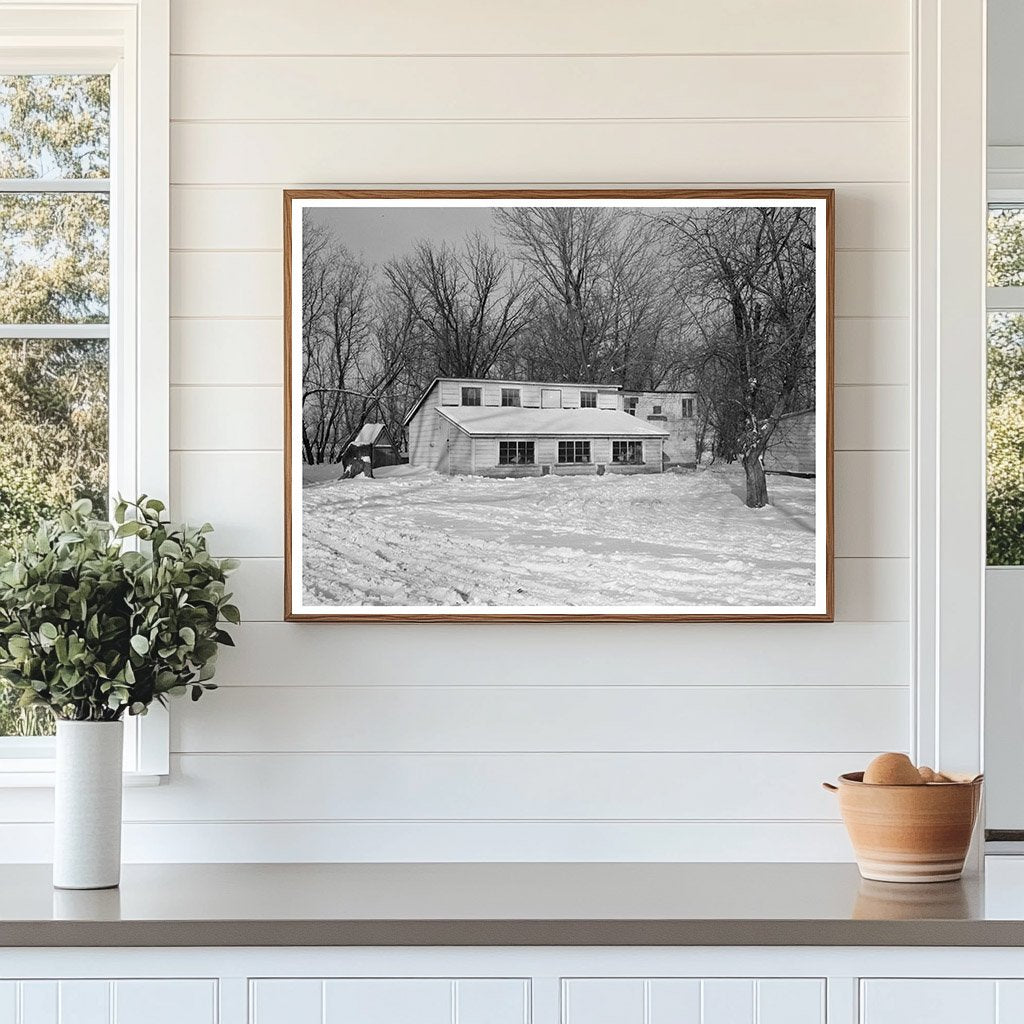 Chicken House on Levi Mills Farm Spencer Iowa December 1936