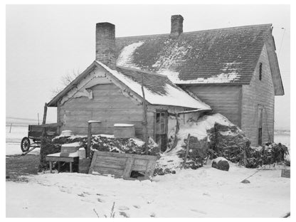 Iowa Farmhouse Banked with Manure December 1936