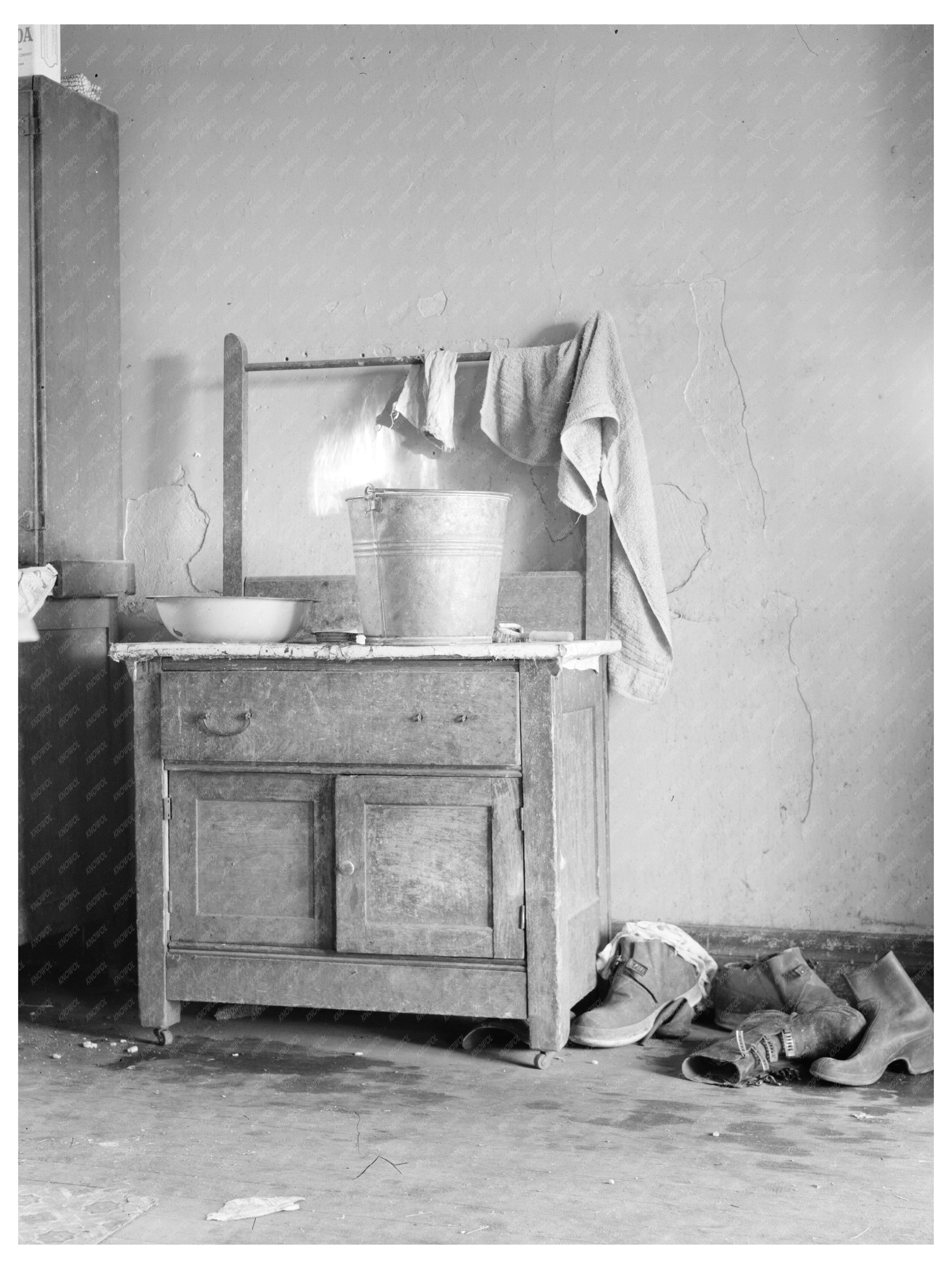 Vintage 1936 Washstand in Edgar Allens Iowa Farm Kitchen