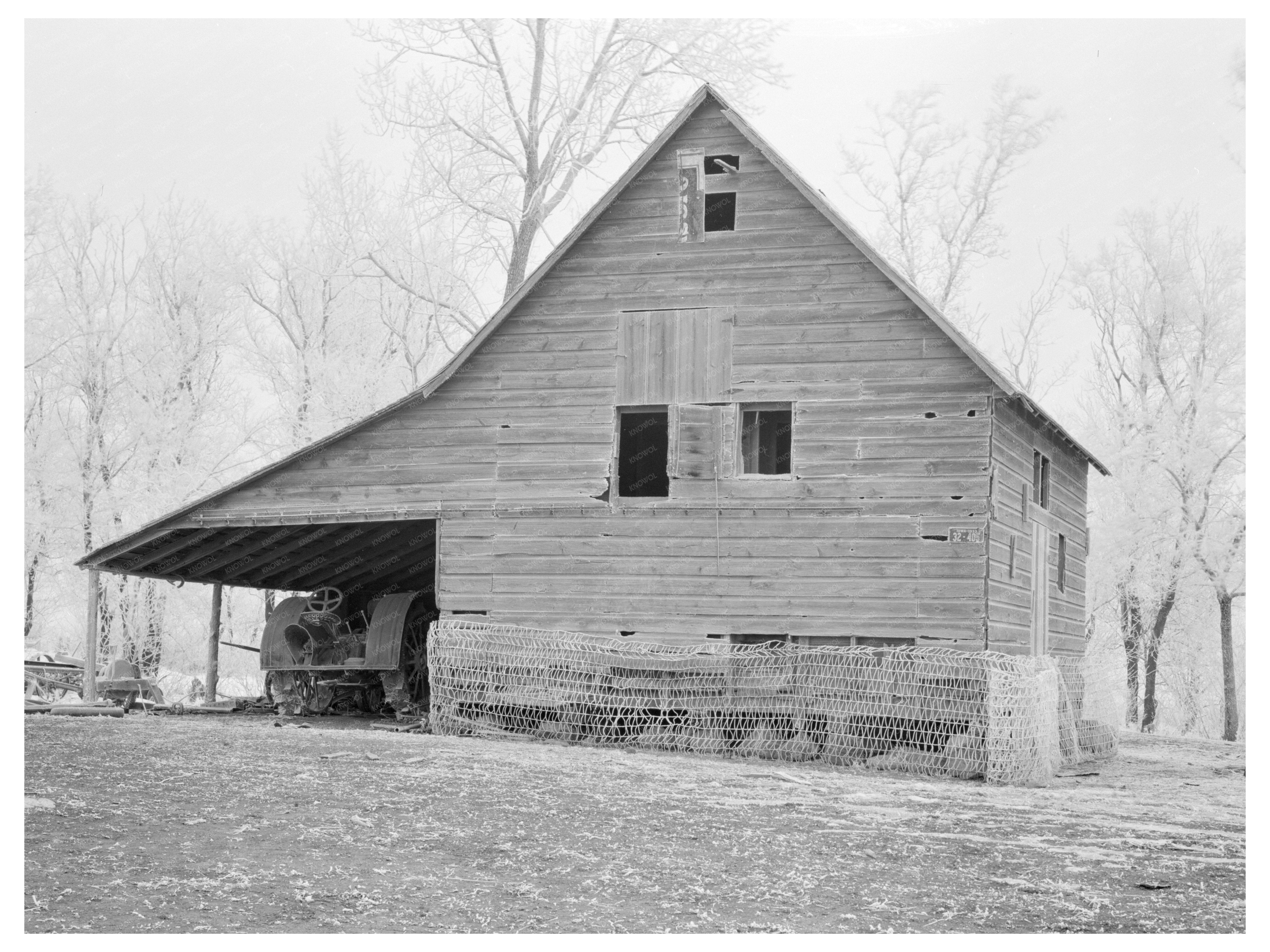 Elmer Nelson Farm Construction Iowa December 1936