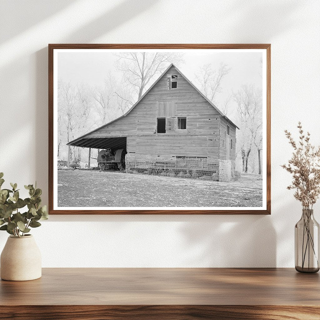 Elmer Nelson Farm Construction Iowa December 1936