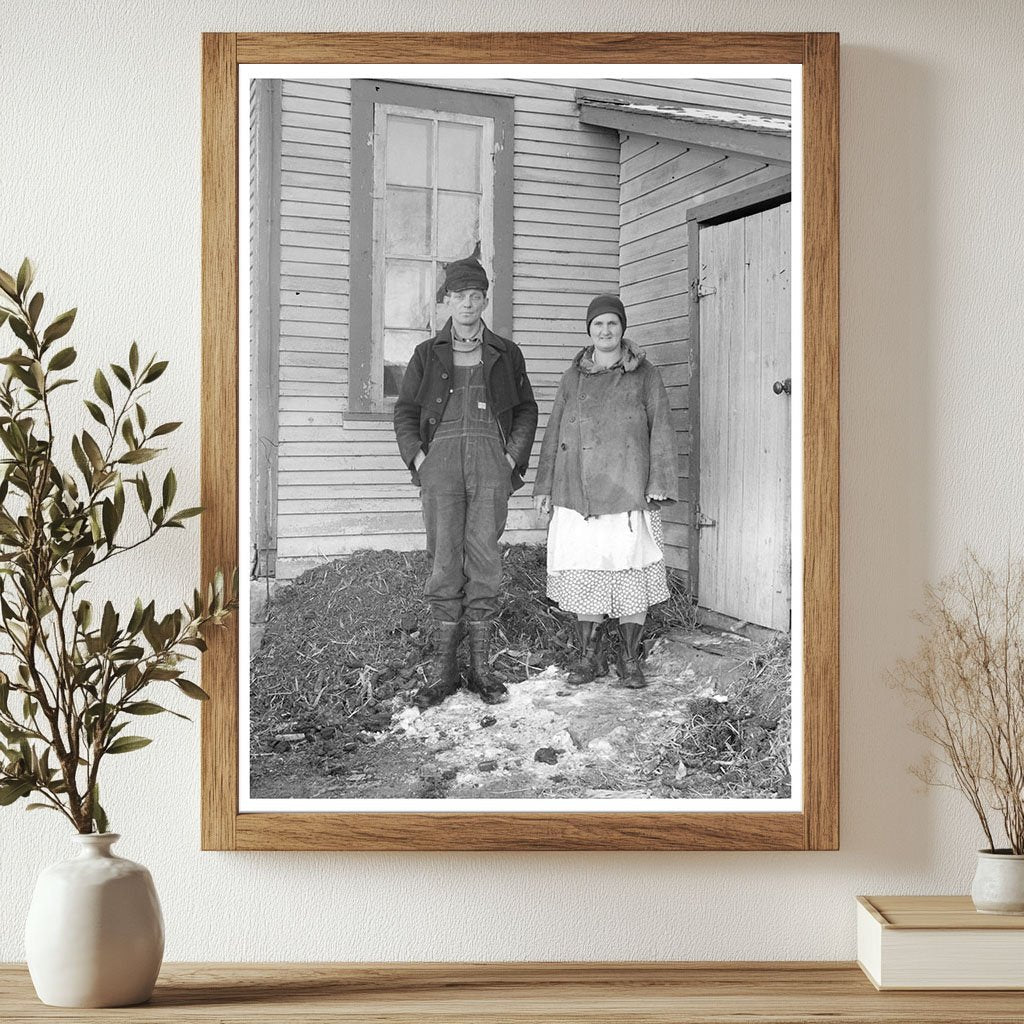 Edgar Allen and wife at their Iowa farm December 1936