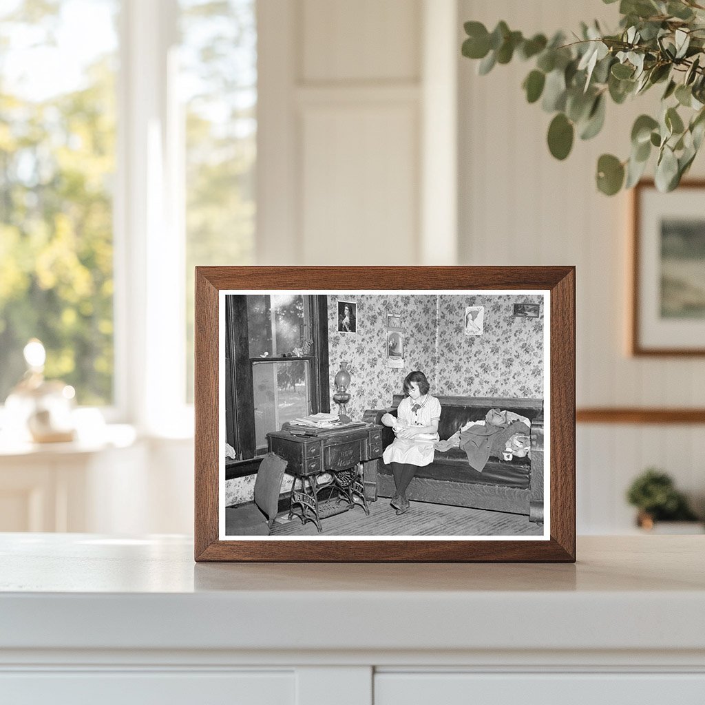 Child Playing with Doll in Iowa Home December 1936