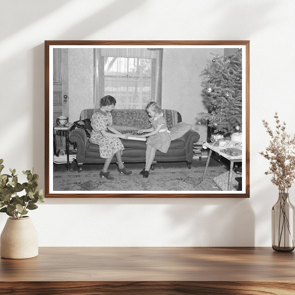 Children Wrapping Christmas Presents on Farm 1936