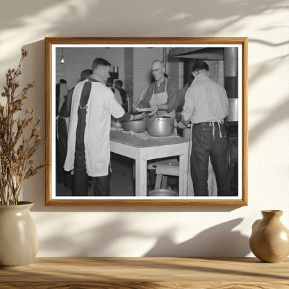 1936 Vintage Image of Inmates in Sioux City Kitchen