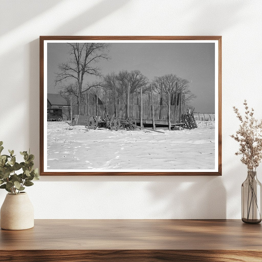 Vintage Corncrib at James Simmons Farm Illinois 1937