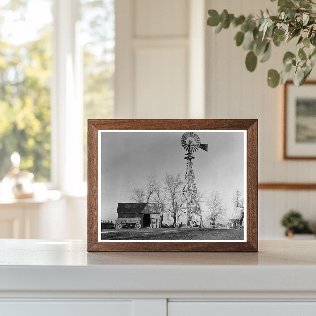 Vintage Wooden Windmill at Martin Myres Farm 1937