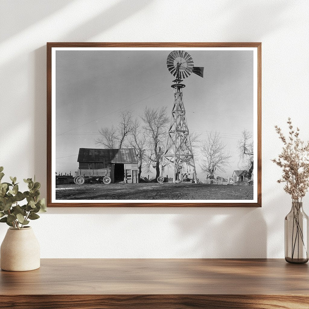 Vintage Wooden Windmill at Martin Myres Farm 1937