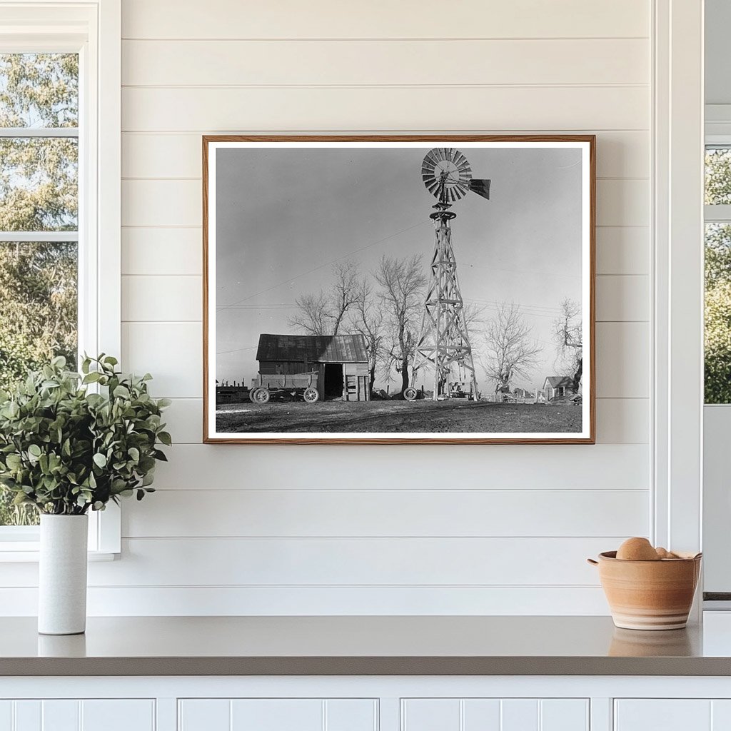 Vintage Wooden Windmill at Martin Myres Farm 1937