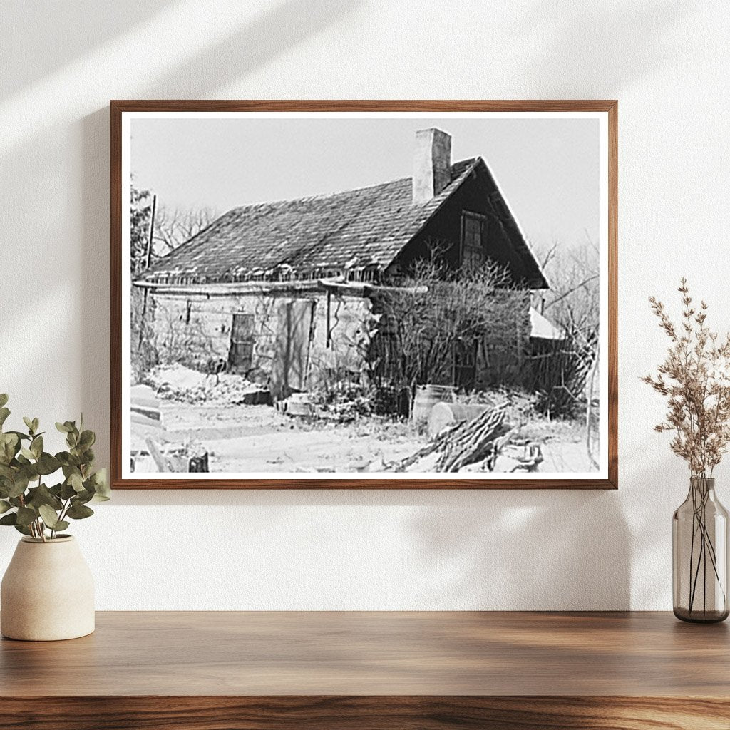 Log Cabin on William Ballous Farm Marseilles Illinois 1937