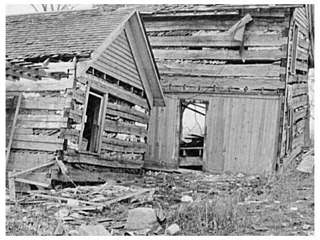 Log Cabin Farmhouse After Flood Indiana February 1937