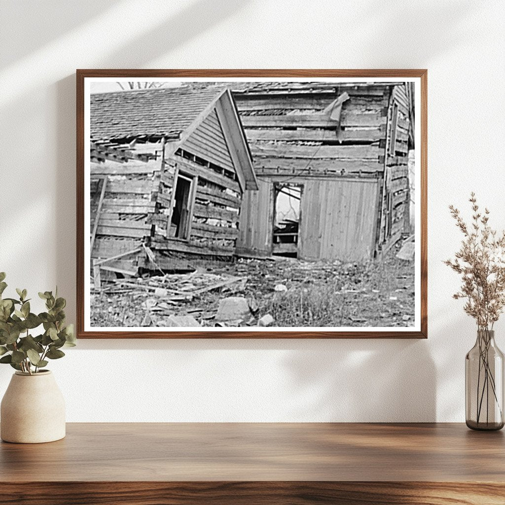 Log Cabin Farmhouse After Flood Indiana February 1937