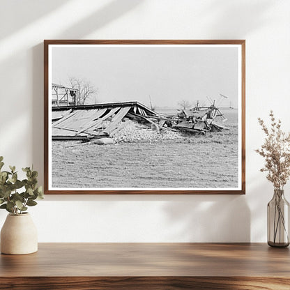 Flood Damage to Corn Crib and Machine Shed in Indiana 1937