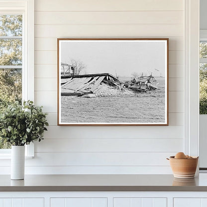 Flood Damage to Corn Crib and Machine Shed in Indiana 1937