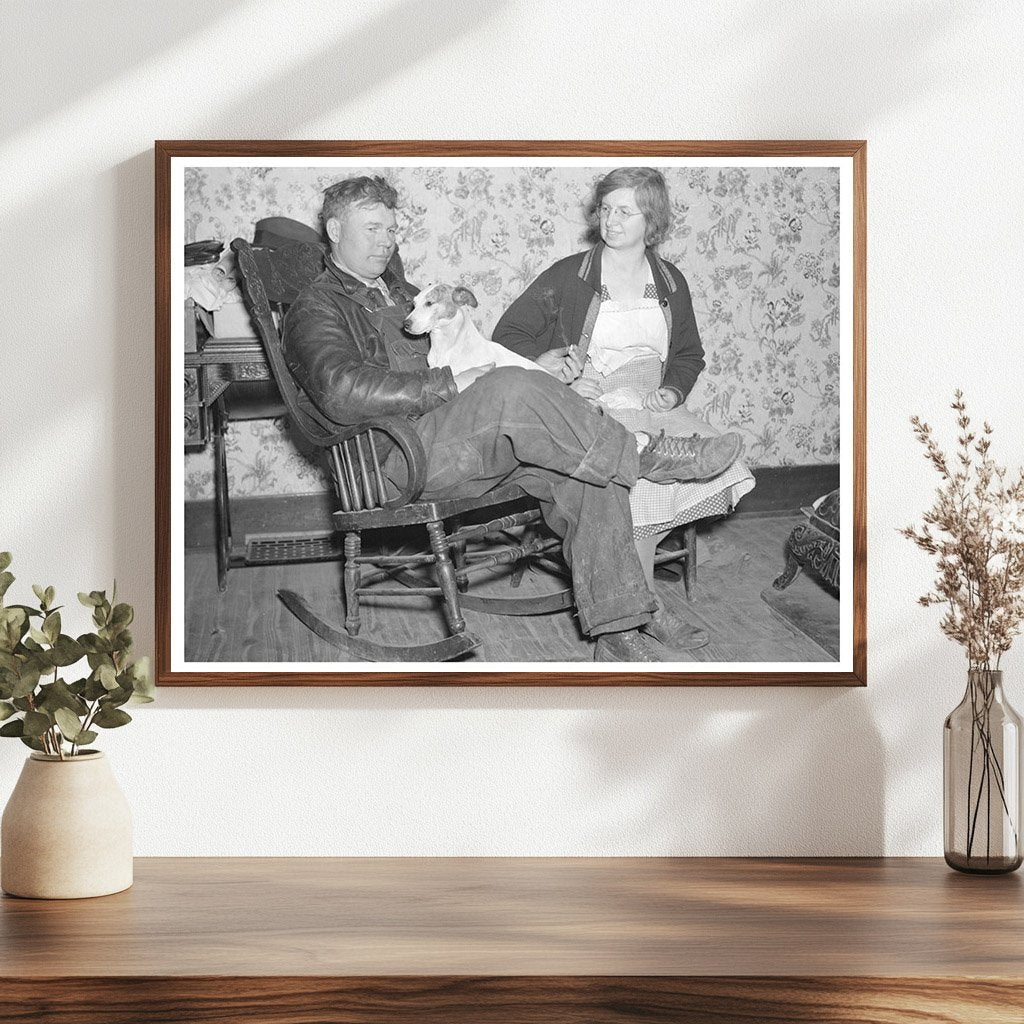 Frank Sheroan Family and Dog Montmorenci Indiana 1937