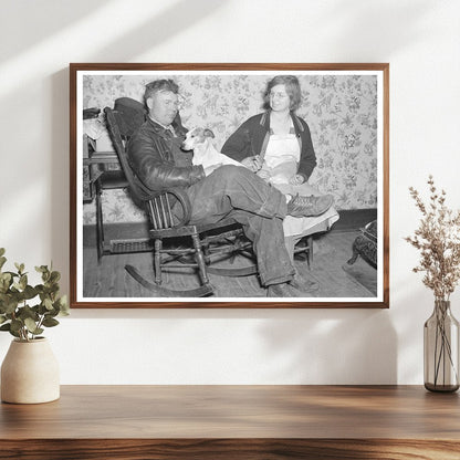 Frank Sheroan Family and Dog Montmorenci Indiana 1937