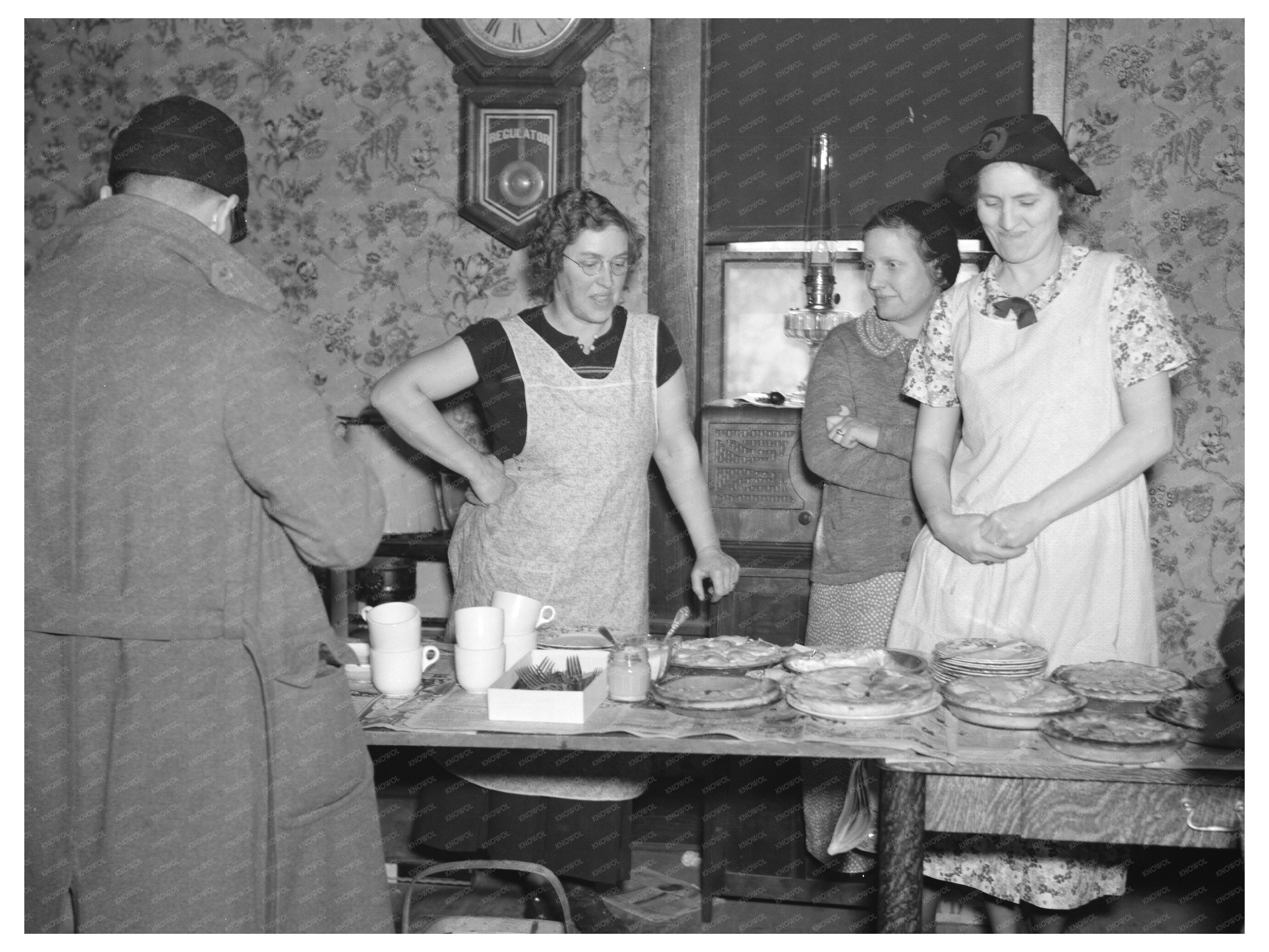 Farmhouse Lunch by Neighbors at Frank Sheroan Sale 1937