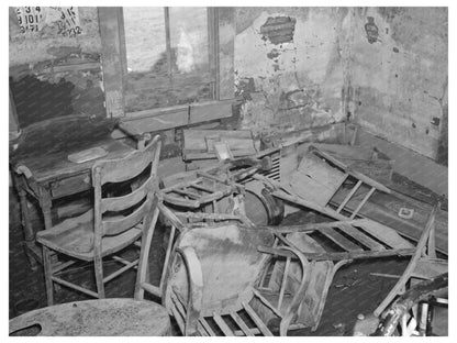 Farmhouse Living Room After 1937 Flood Indiana 1944