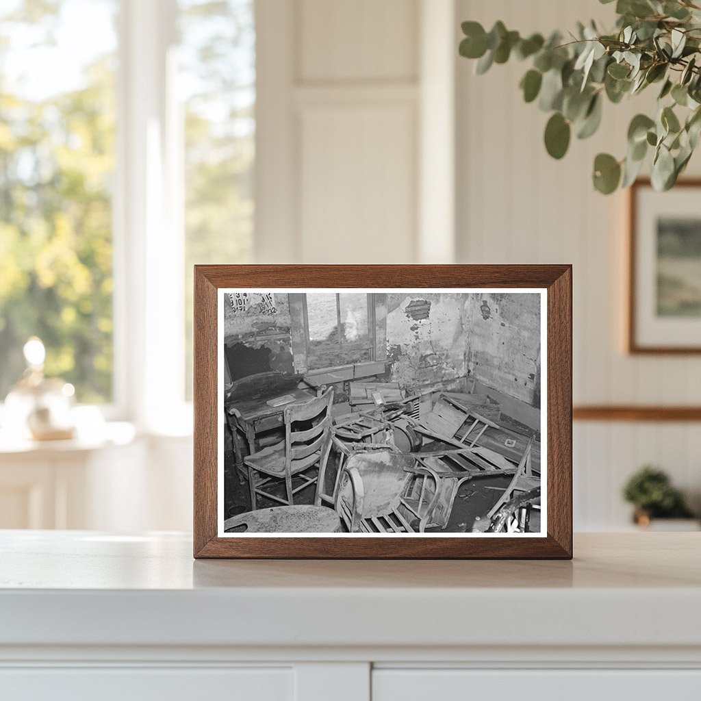 Farmhouse Living Room After 1937 Flood Indiana 1944