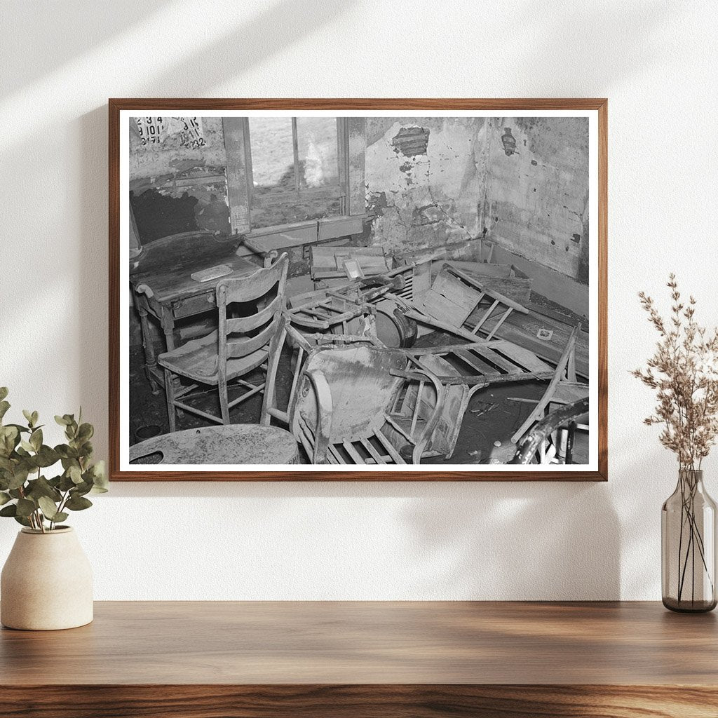 Farmhouse Living Room After 1937 Flood Indiana 1944