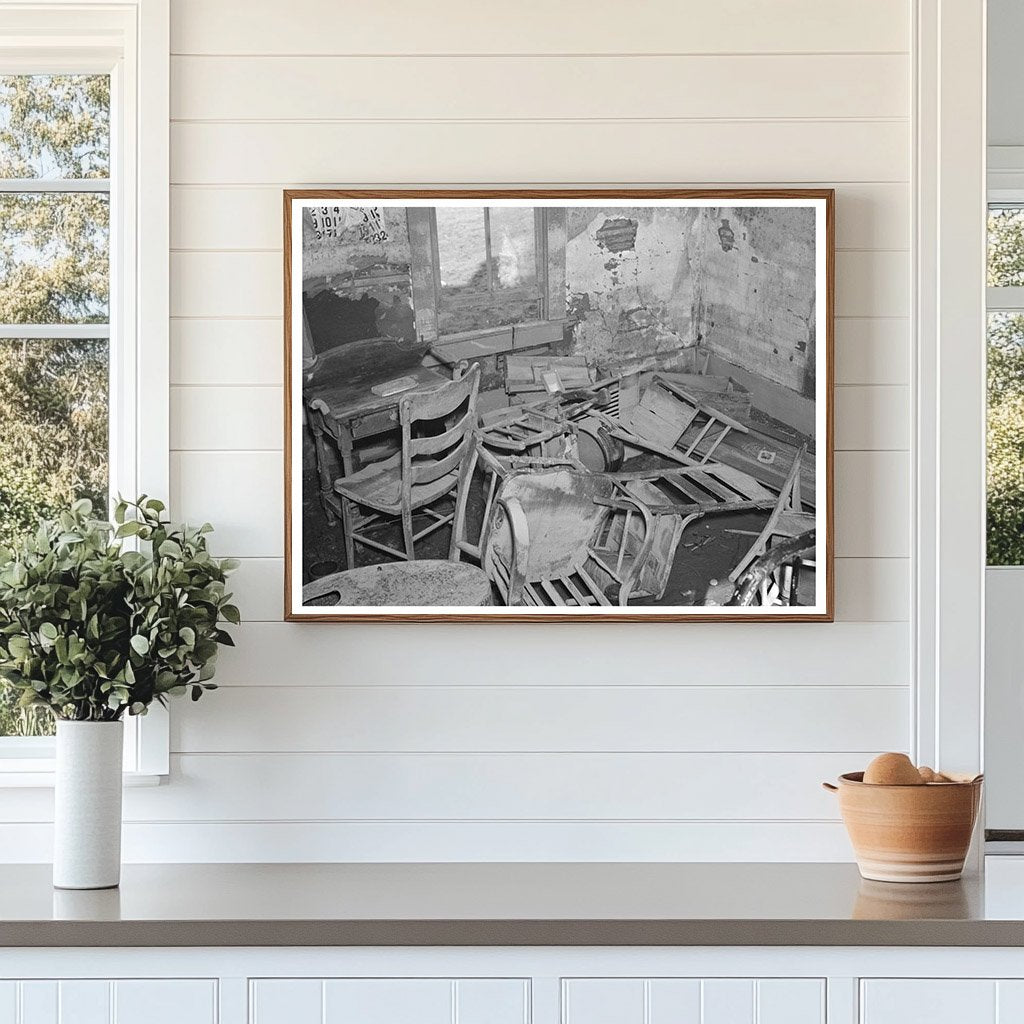 Farmhouse Living Room After 1937 Flood Indiana 1944