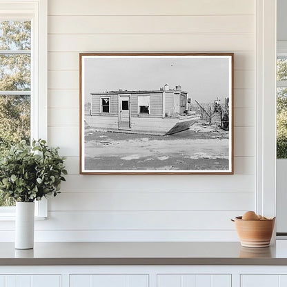 Houseboat Amid Flood Debris in Maunie Illinois 1937