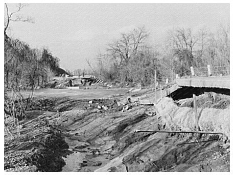 Flood Damage on Indiana Highway February 1937